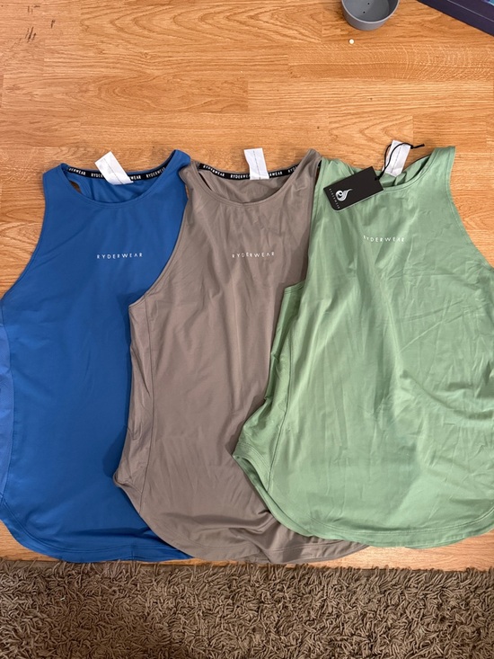 Ryderwear Tops - Ryderwear Tank Top Trio — Blue, Gray, Sage Green